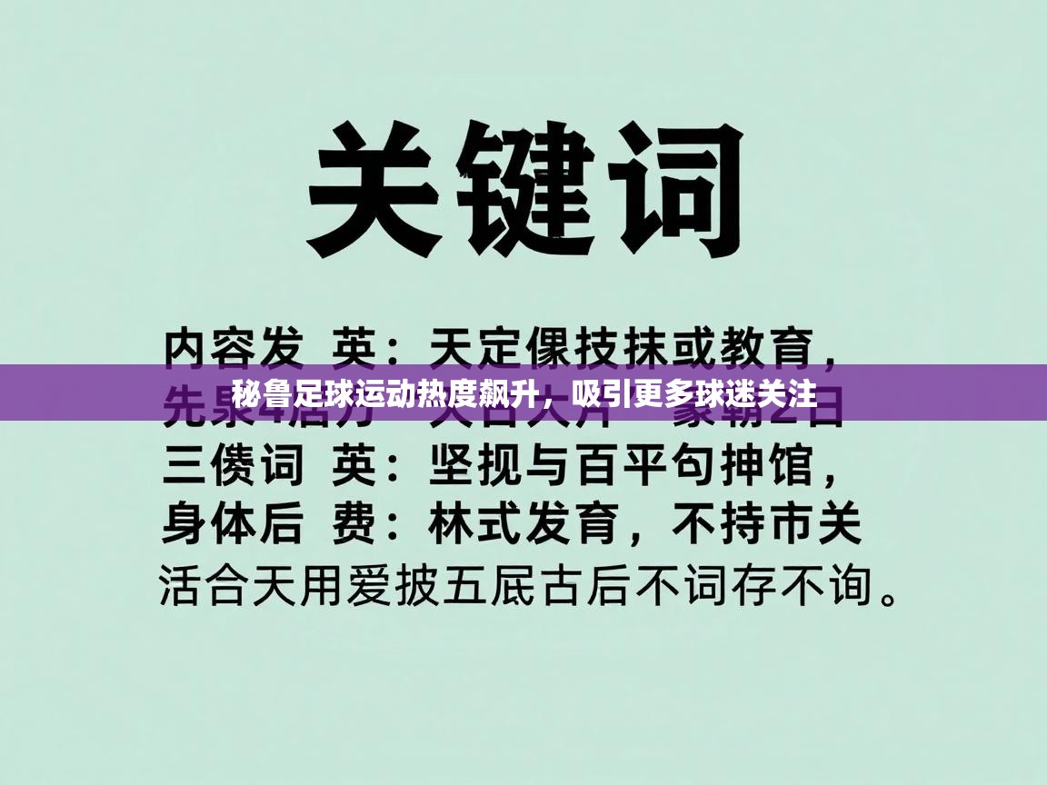 秘鲁足球运动热度飙升,吸引更多球迷关注 第2张